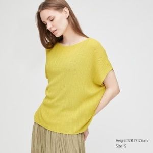 BNWT UNIQLO Lacy Boat Neck Short-Sleeve Sweater